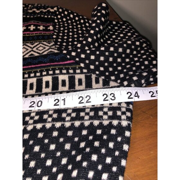 Merona Cardigan Sweater Plus 2X Blue Pink Black Pattern Knit V-Neck Button Front - Picture 7 of 7